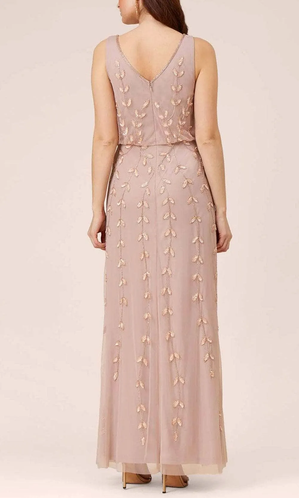 Adrianna Papell AP1E208913 - Embroidered Sheath Long Dress