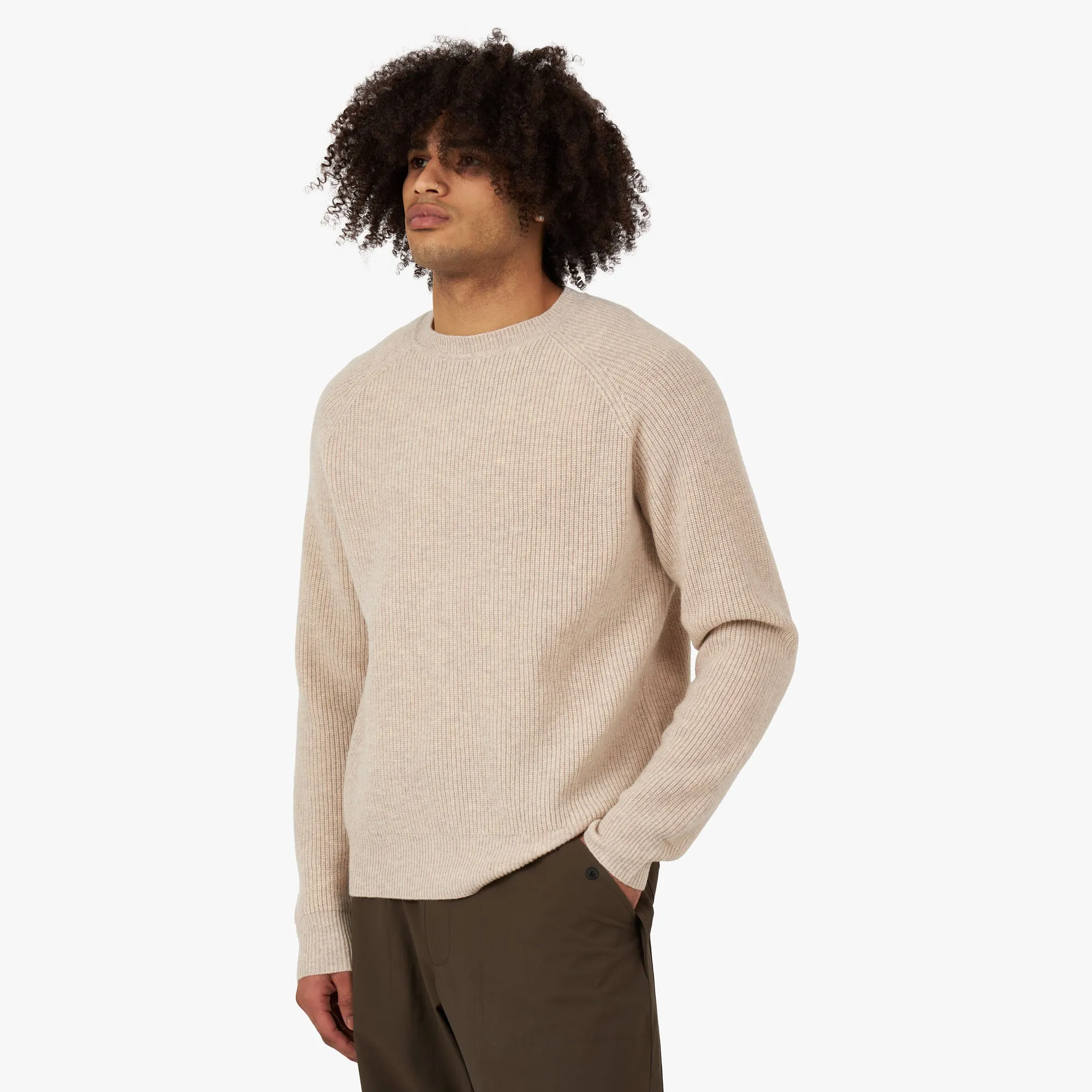 Adsum HCS Recycled Merino Raglan Sweater / Barley