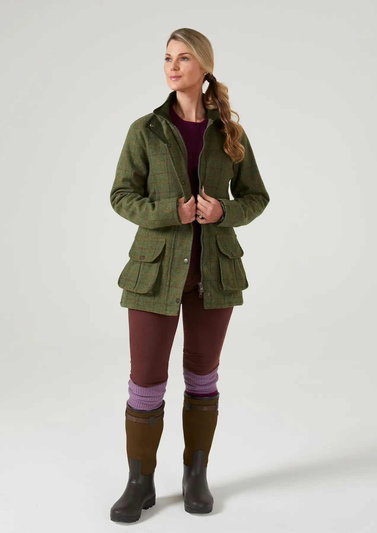 Alan Paine Women's Rutland Waterproof Tweed Coat