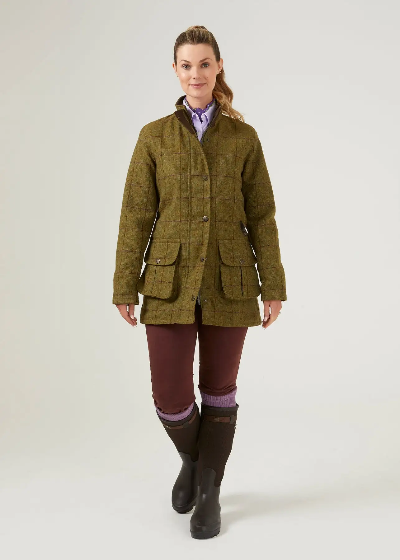 Alan Paine Women's Rutland Waterproof Tweed Coat