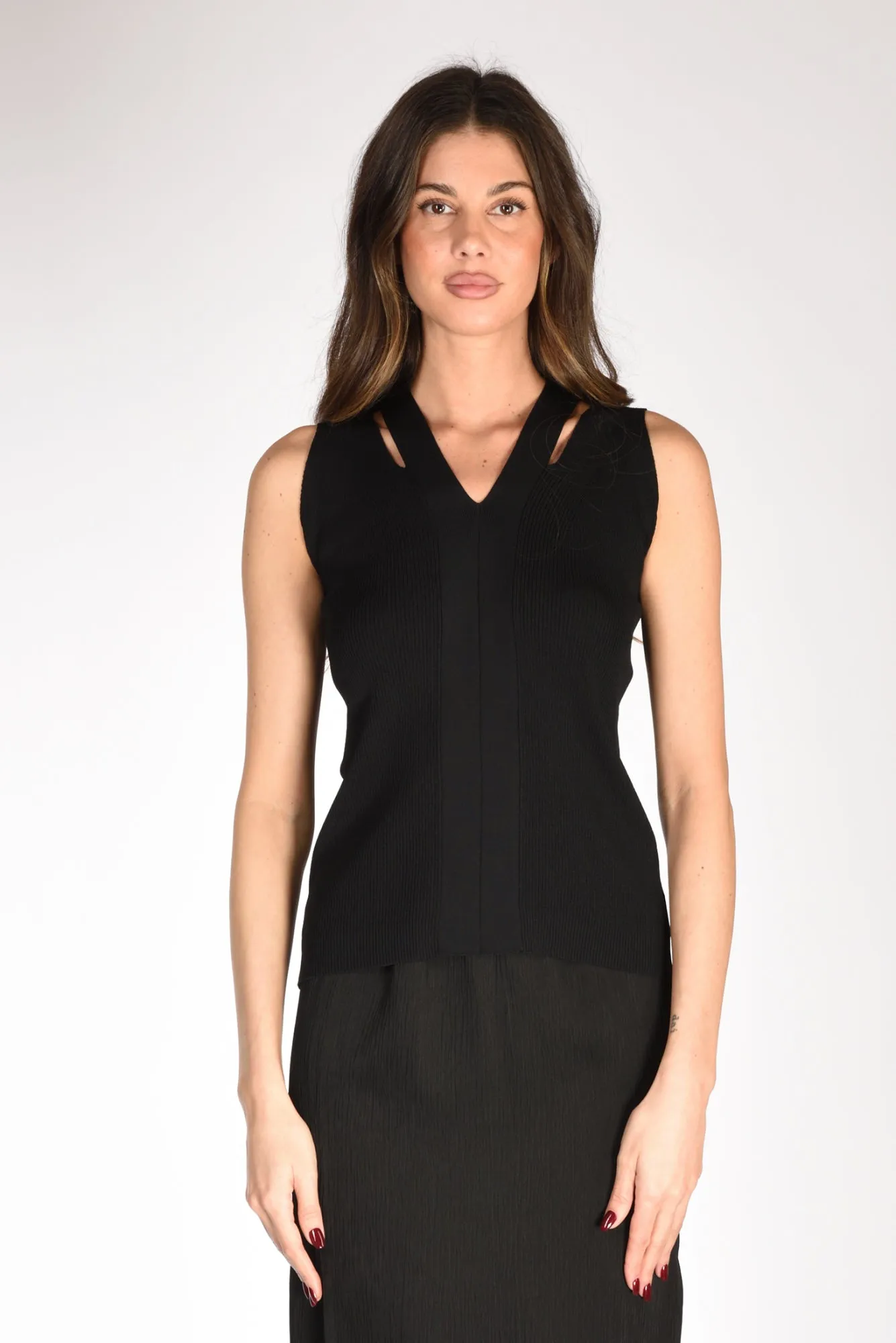 Anne Claire Maglia A V Nero Donna