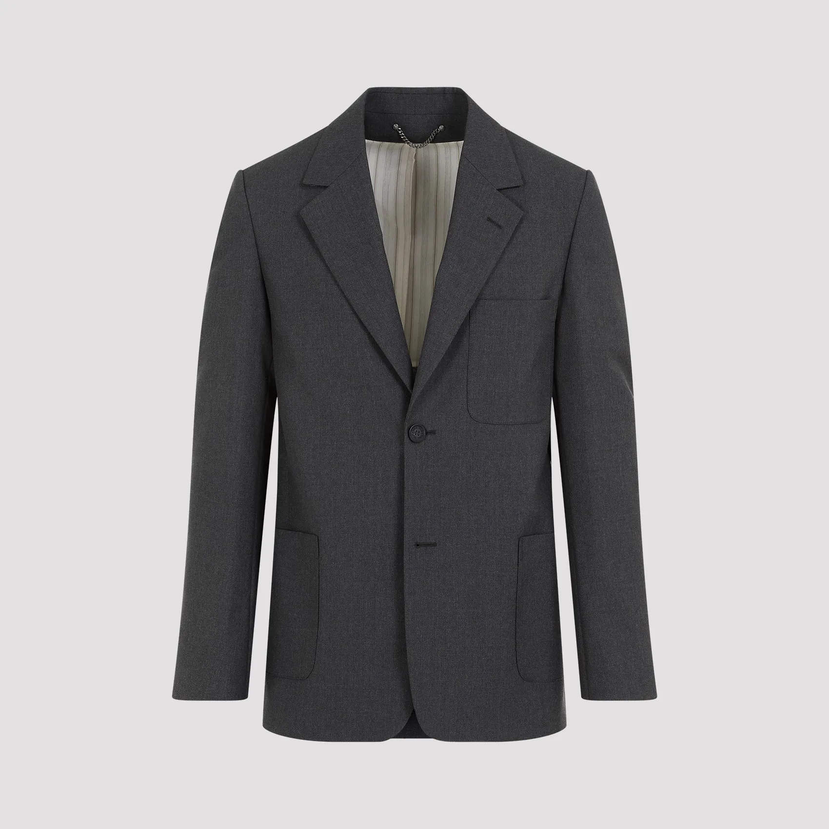 Anthracite Melange Grey Virgin Wool Decontructed Jacket