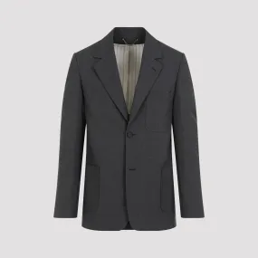 Anthracite Melange Grey Virgin Wool Decontructed Jacket