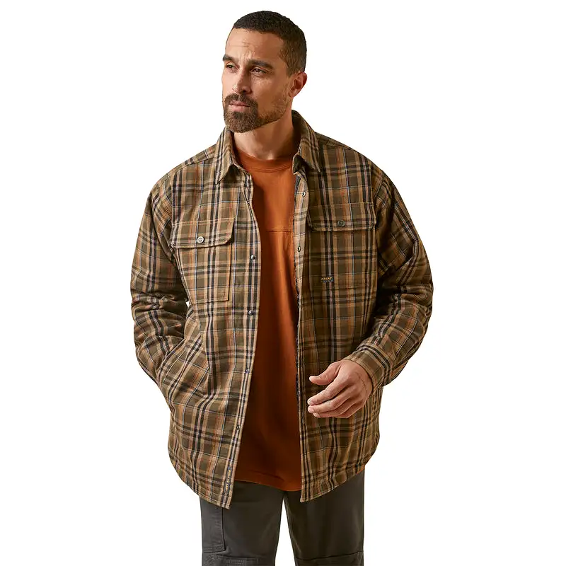 'Ariat' Men's Rebar Flannel Insulated Shirt Jacket - Wren Plaid