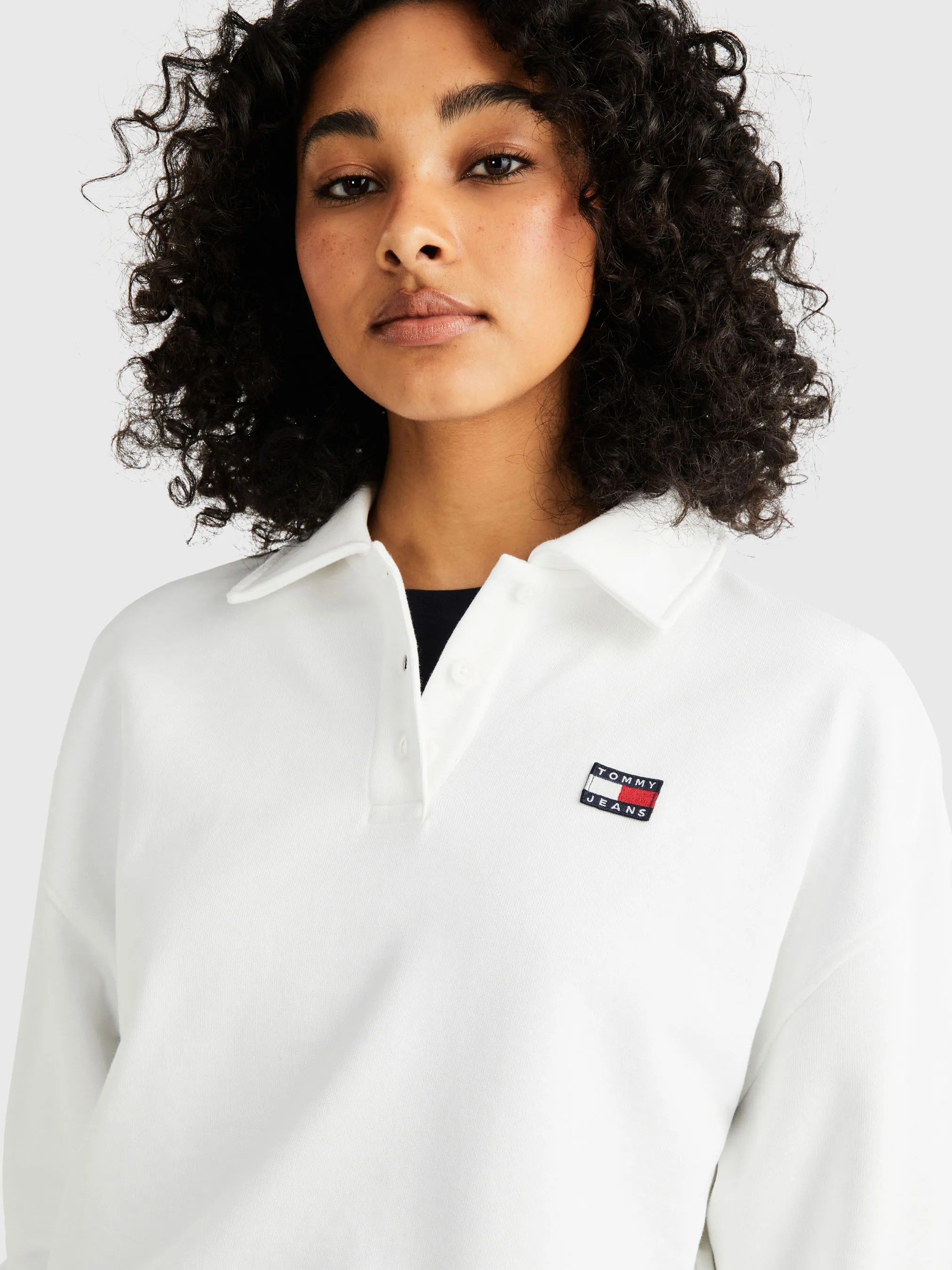 Badge Long Sleeve Relaxed Rugby Polo | Sweatshirts & Hoodies | Tommy Jeans