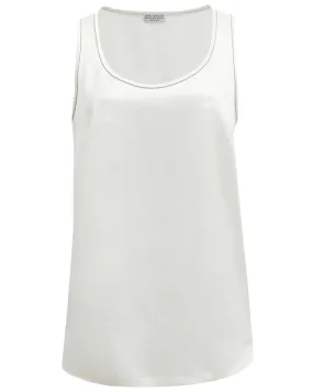 Bianco Monili Scoop Neck Tank