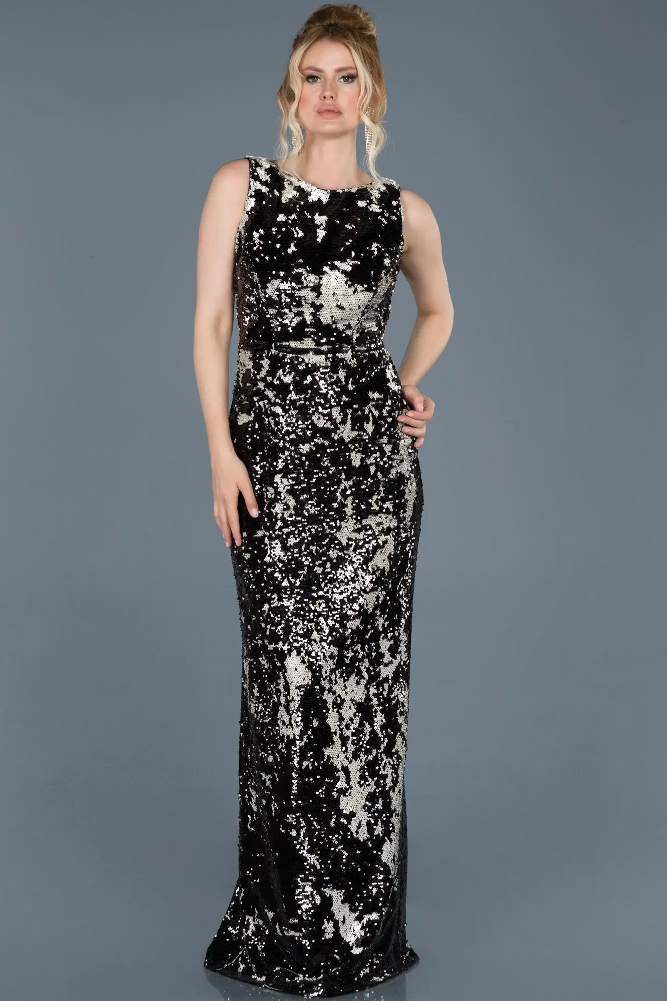 Black Silver Sequin Dress