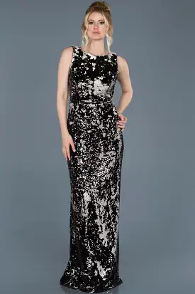 Black Silver Sequin Dress