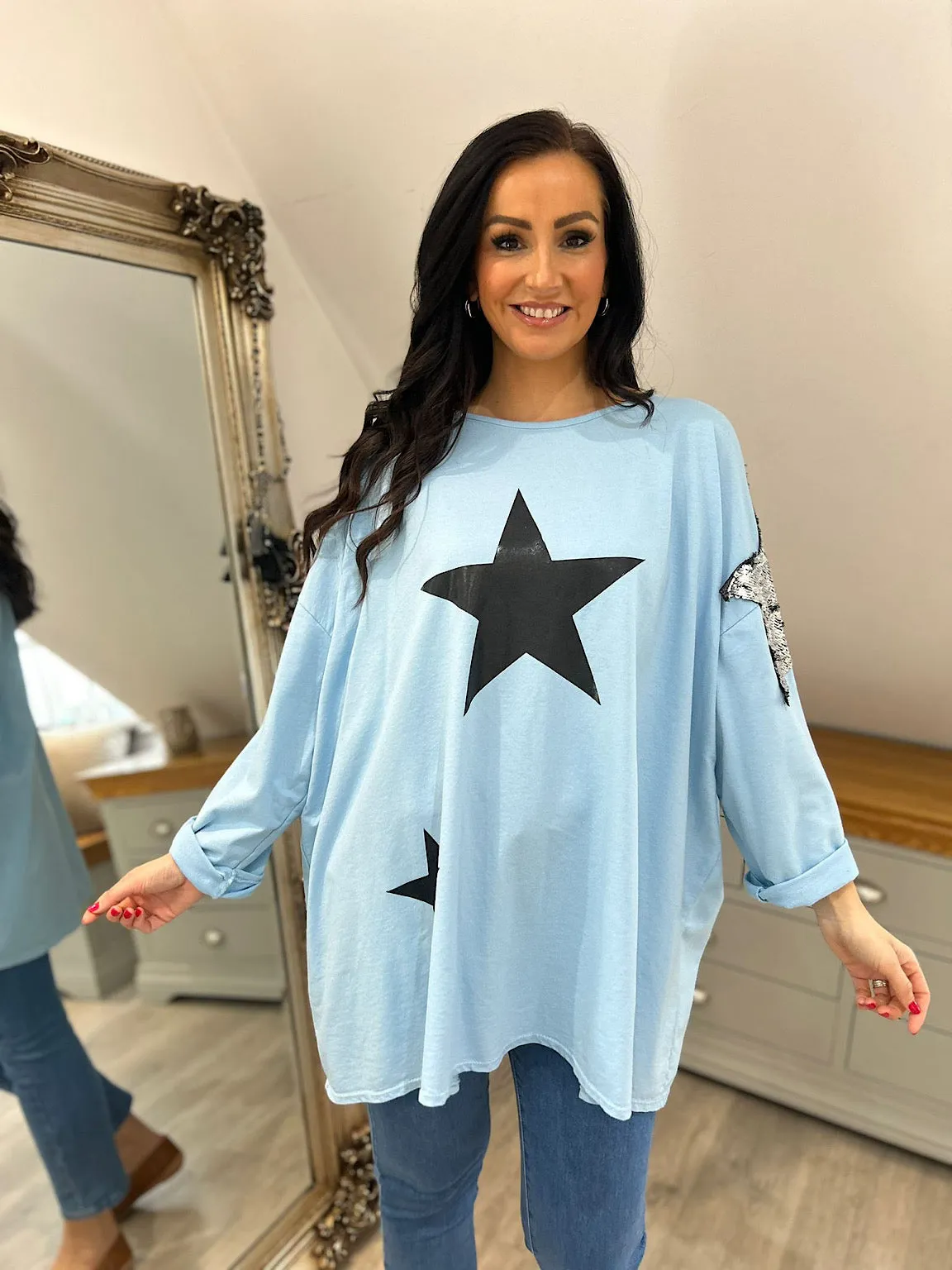 Blue Multi Star Top Sally