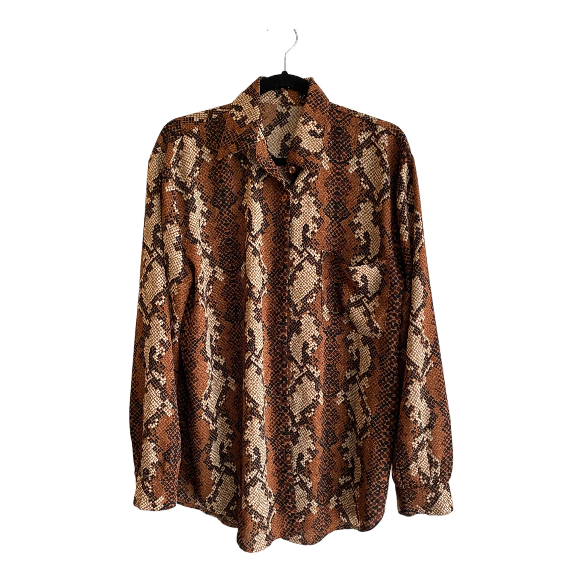 Brown Snake Print Blouse