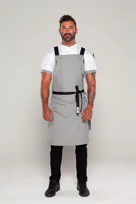 BYRON Crossover Chef apron Steel Grey with black straps