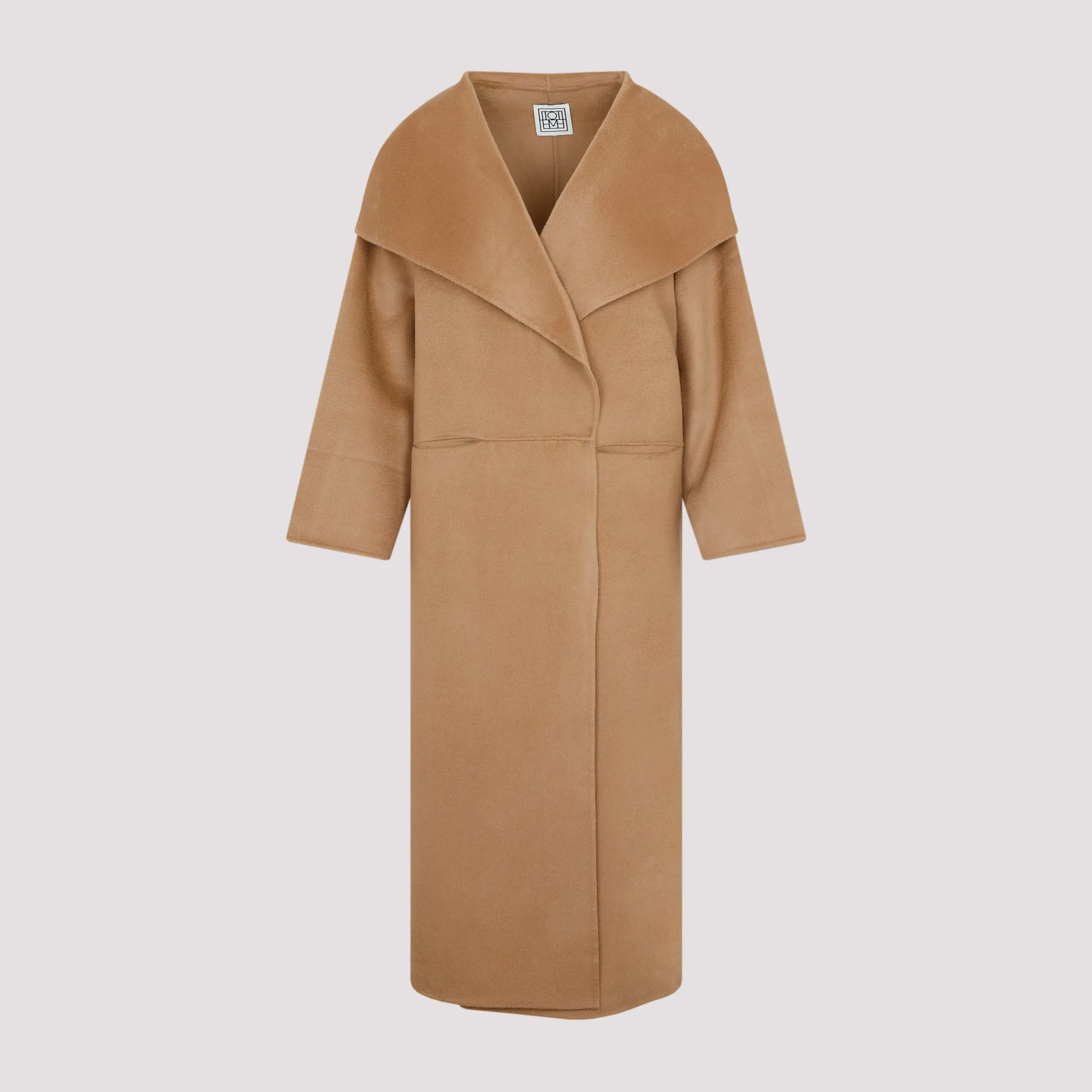 Camel cashmere and wool blend signature coat