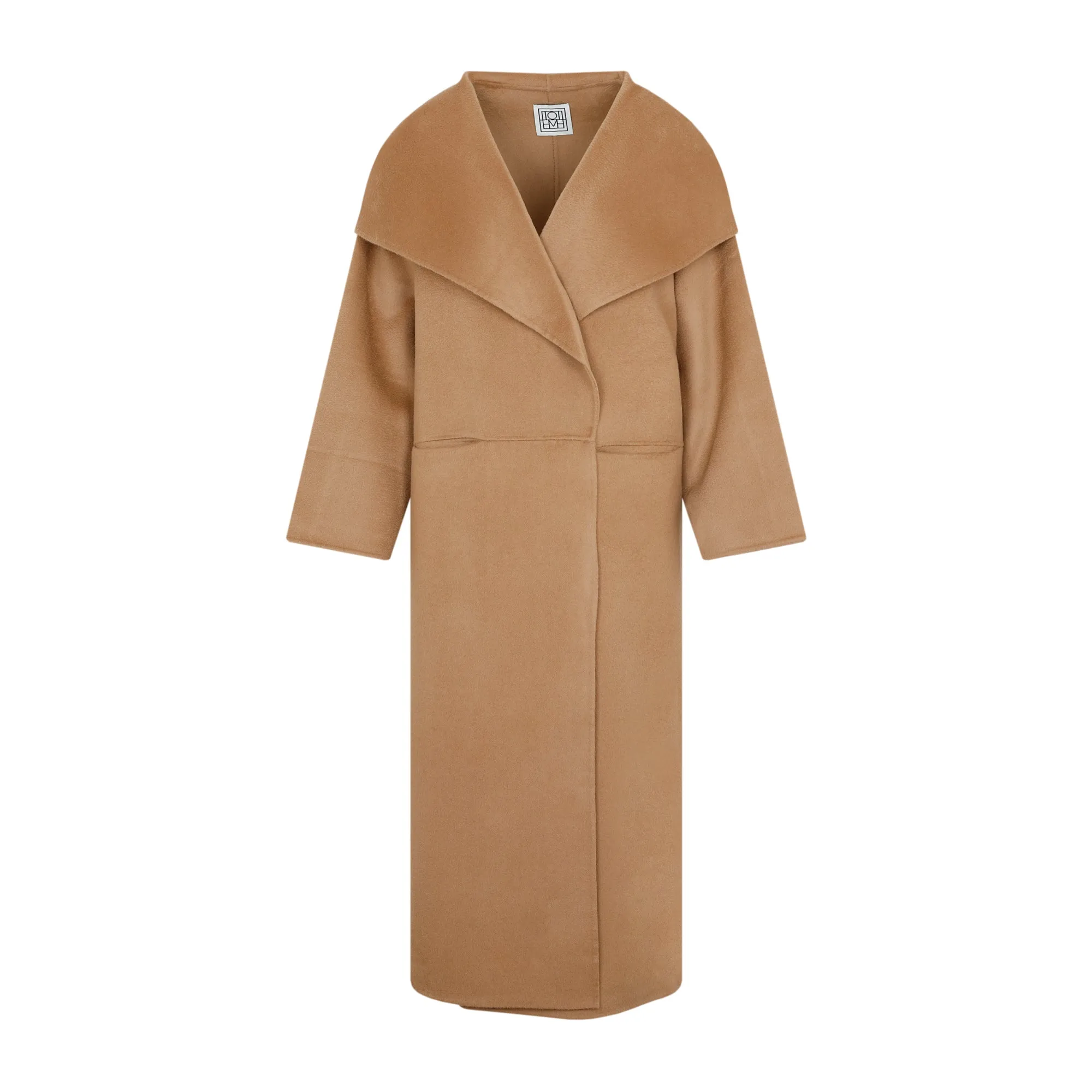 Camel cashmere and wool blend signature coat