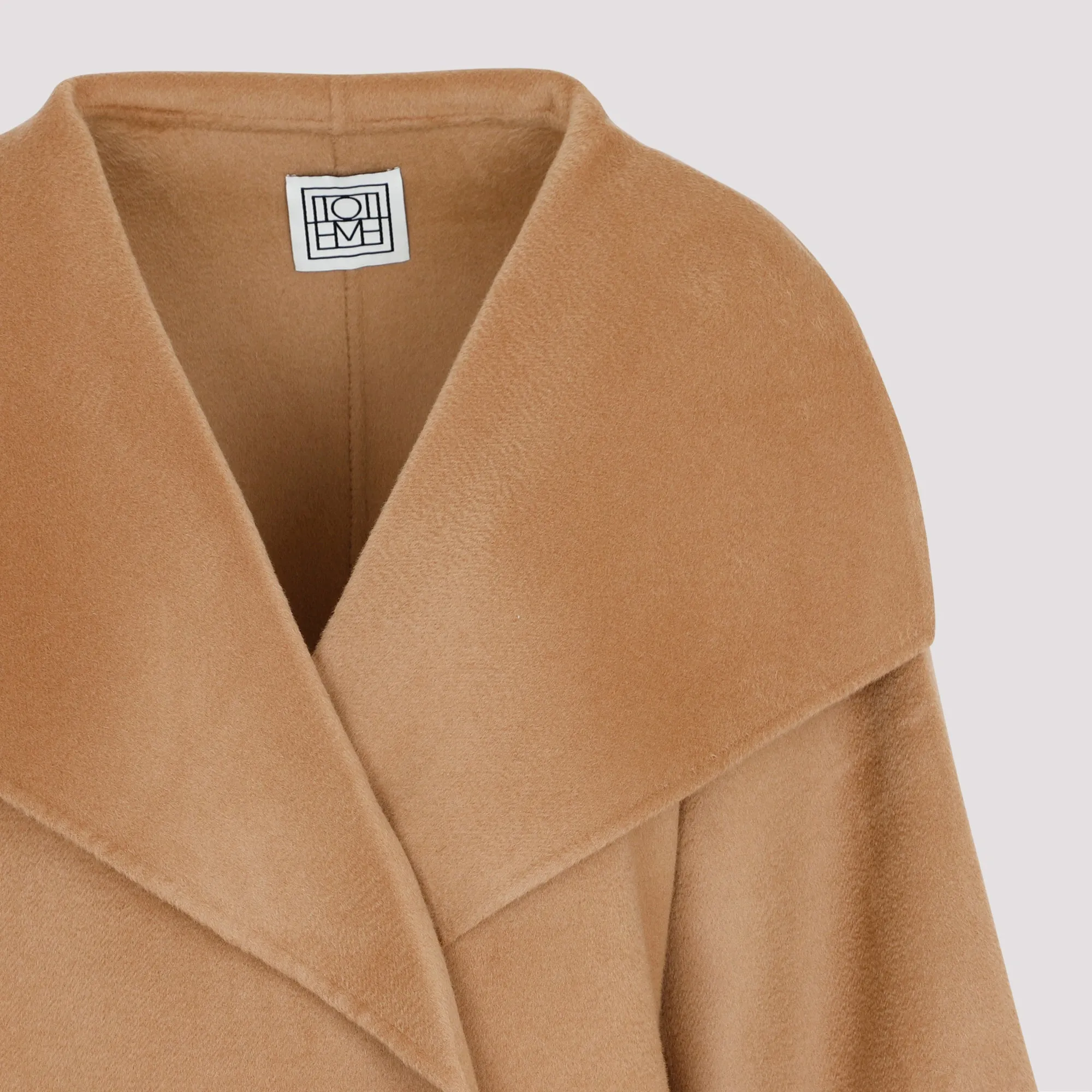 Camel cashmere and wool blend signature coat