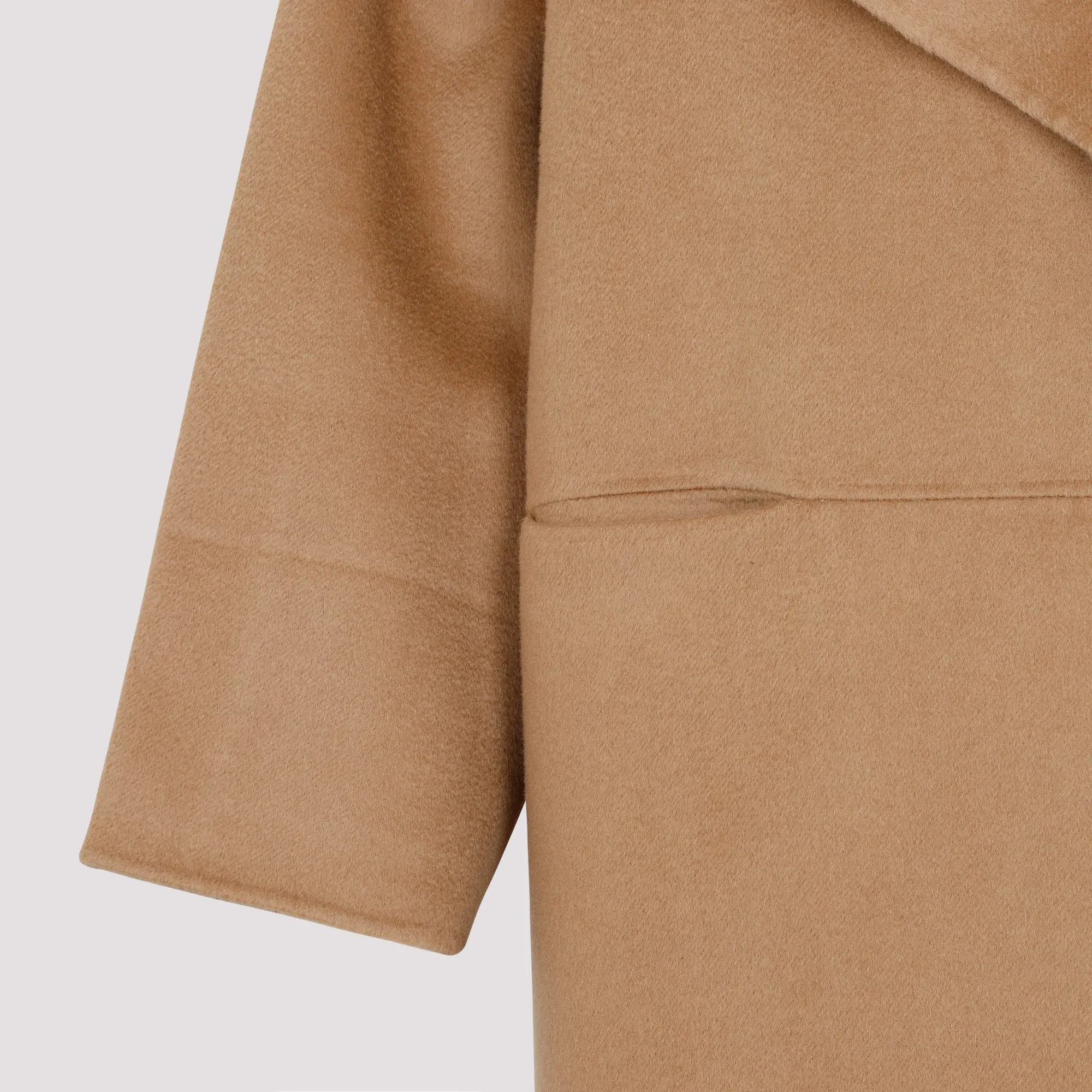 Camel cashmere and wool blend signature coat