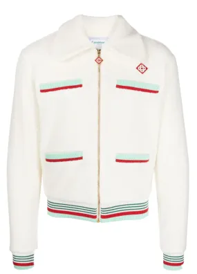 Casablanca 'Striped Trucker' Fleece Jacket