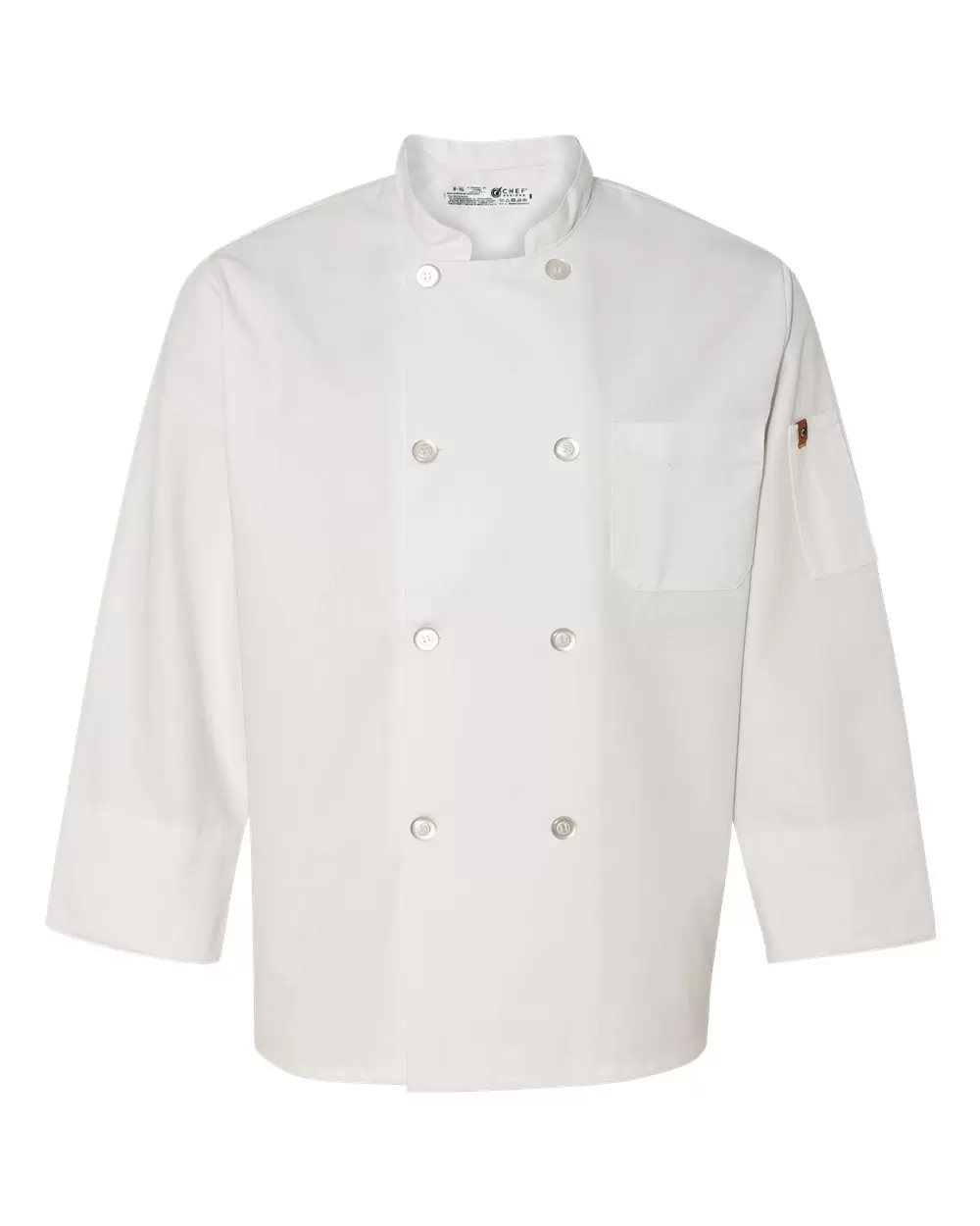 Chef Designs 0413 Button Chef Coat with Thermometer Pocket SKU: 0413