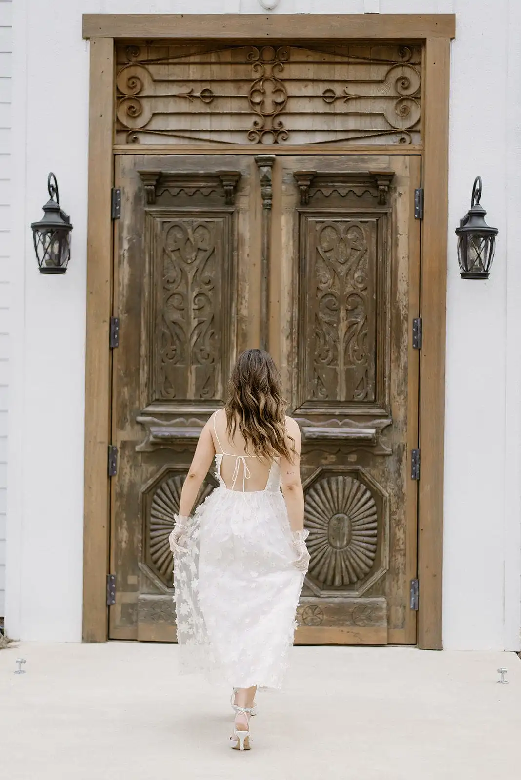 Cream Floral Tulle Maxi Dress