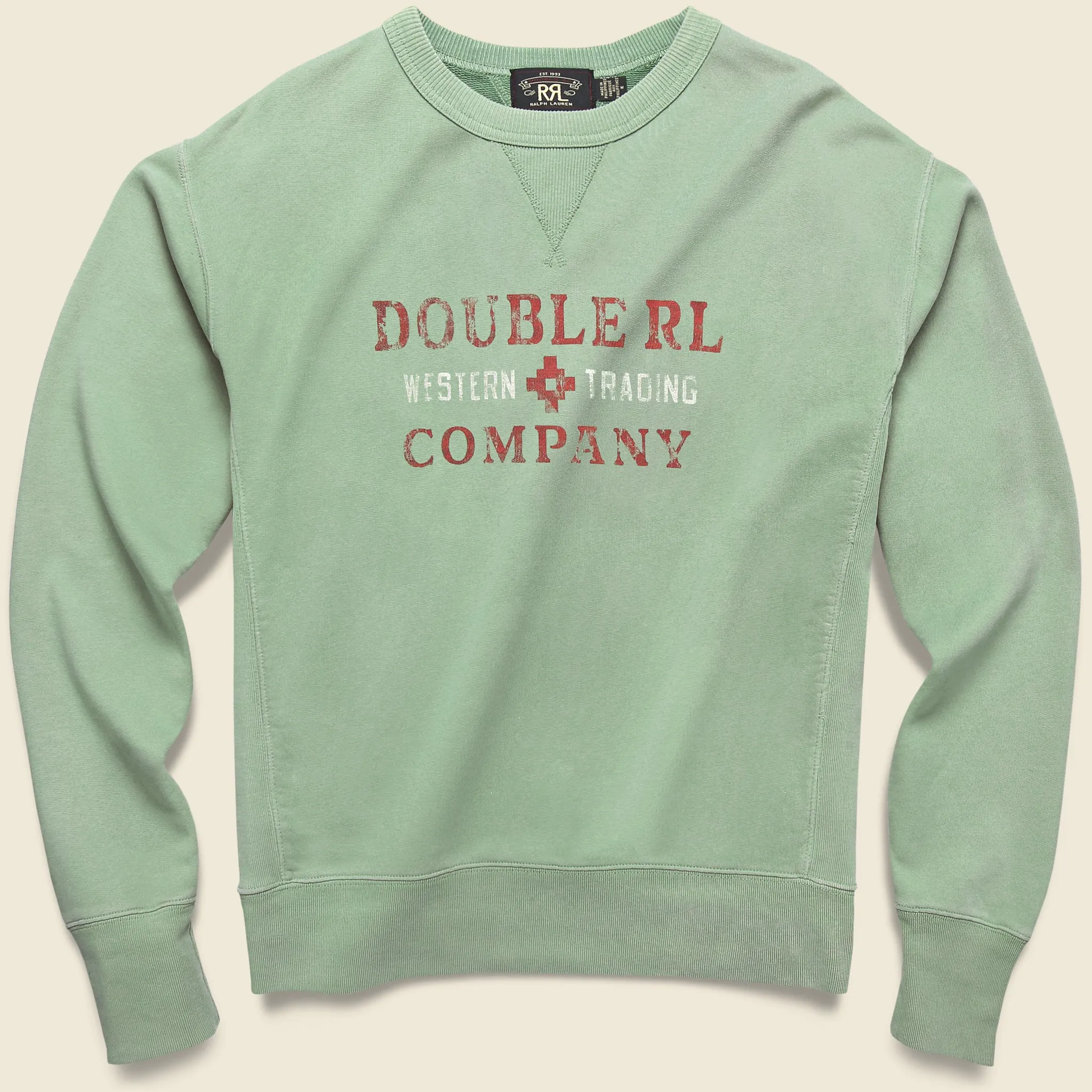 Double V Graphic Sweatshirt - Faded Green