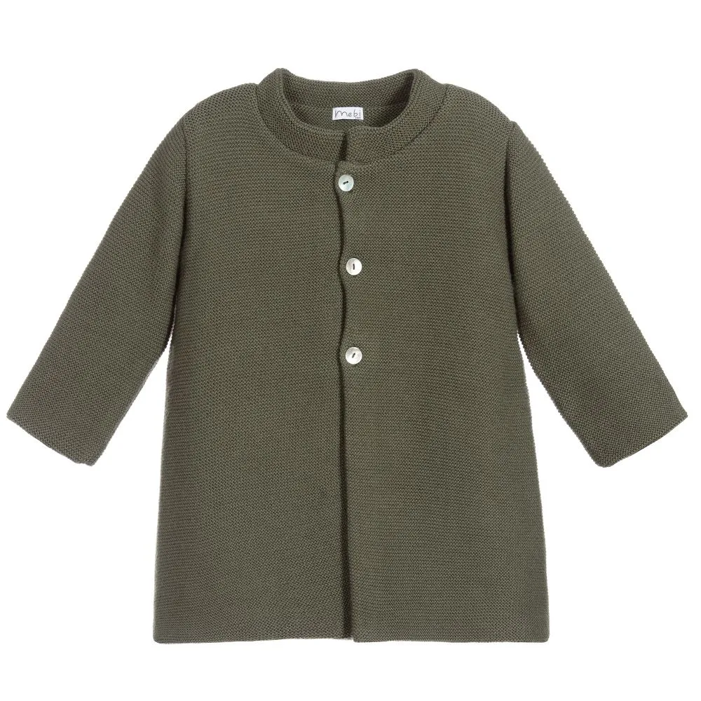 Girls Green Knitted Coat