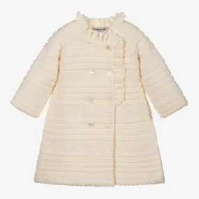 Girls Ivory Knitted Coat 