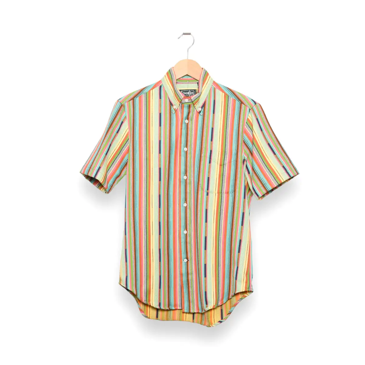 Gitman Brothers Vintage button down shortsleeve playa handwoven dobby stripe