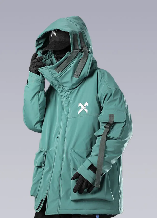 green techwear jacket