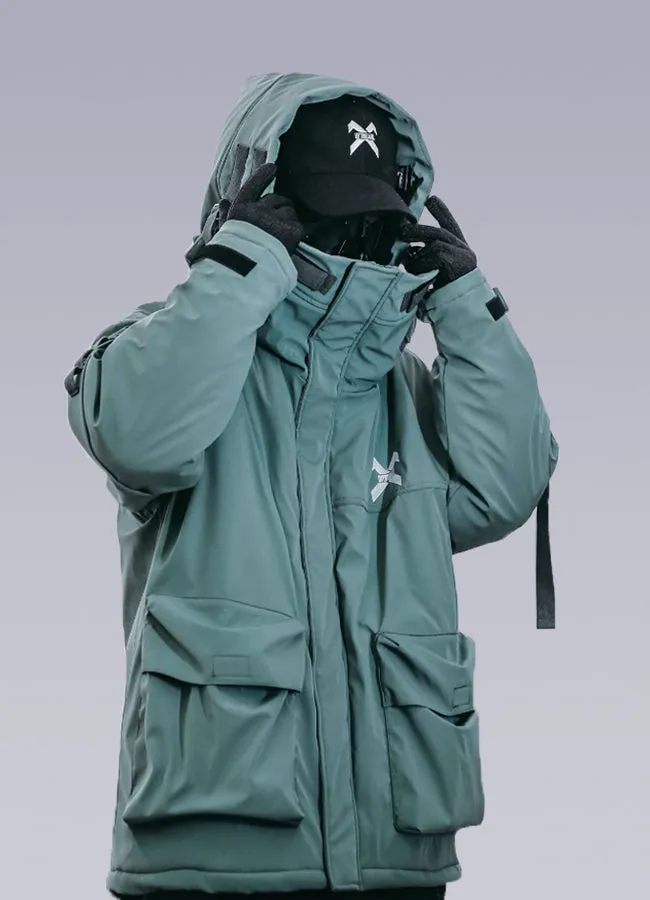 green techwear jacket