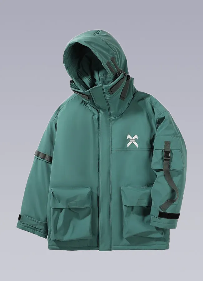 green techwear jacket