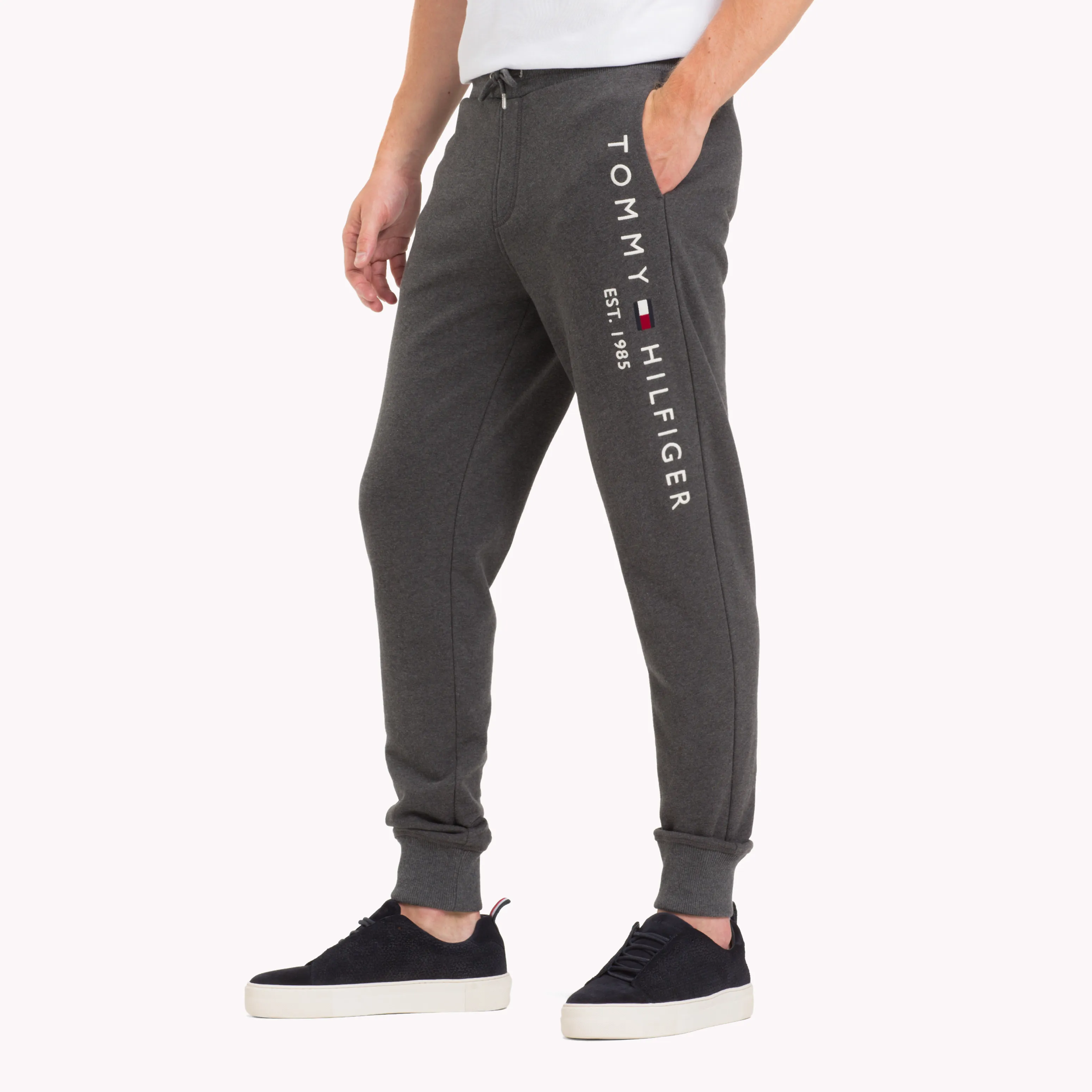 Grey Pure Cotton Logo Joggers | Sweatshirts & Hoodies | Tommy Hilfiger