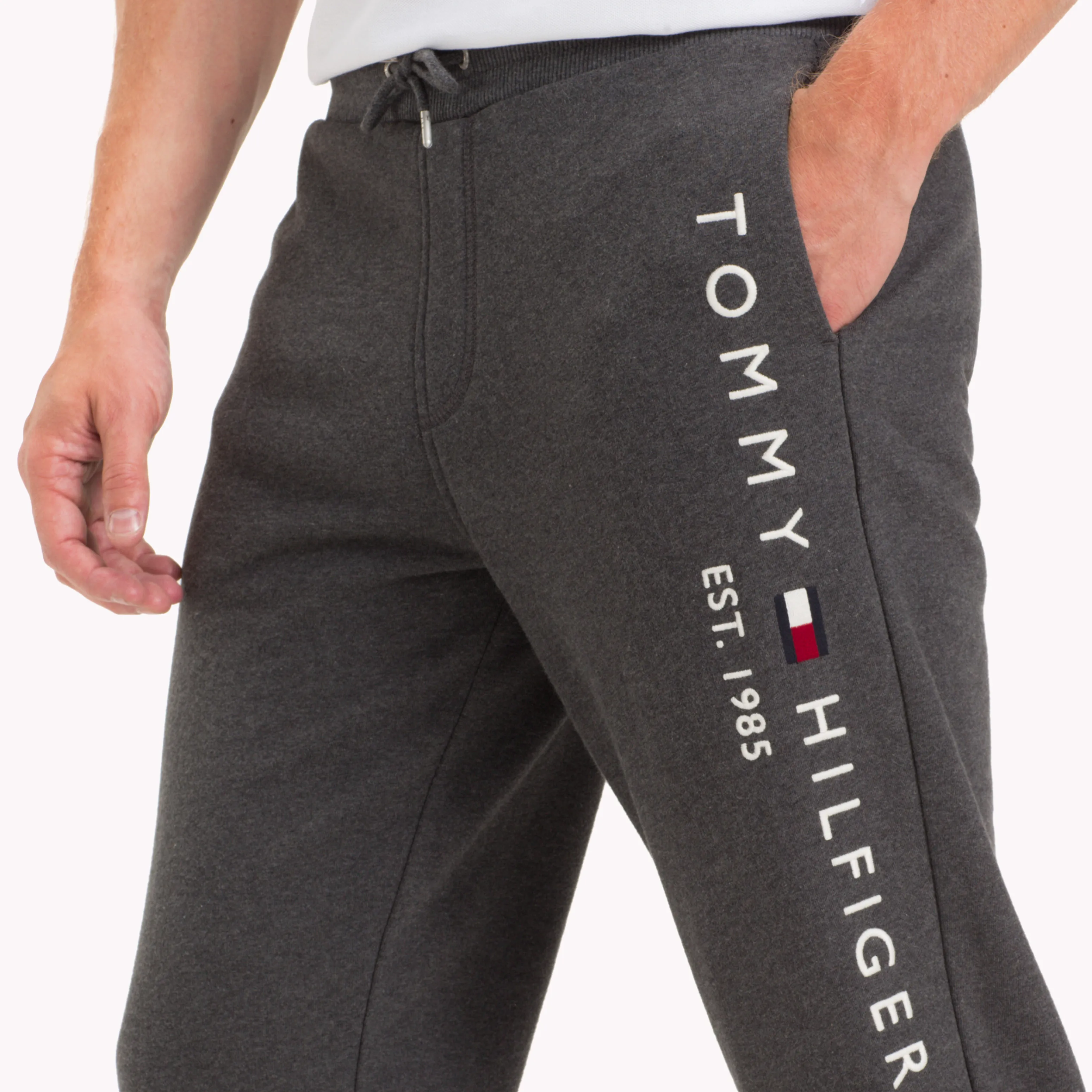 Grey Pure Cotton Logo Joggers | Sweatshirts & Hoodies | Tommy Hilfiger