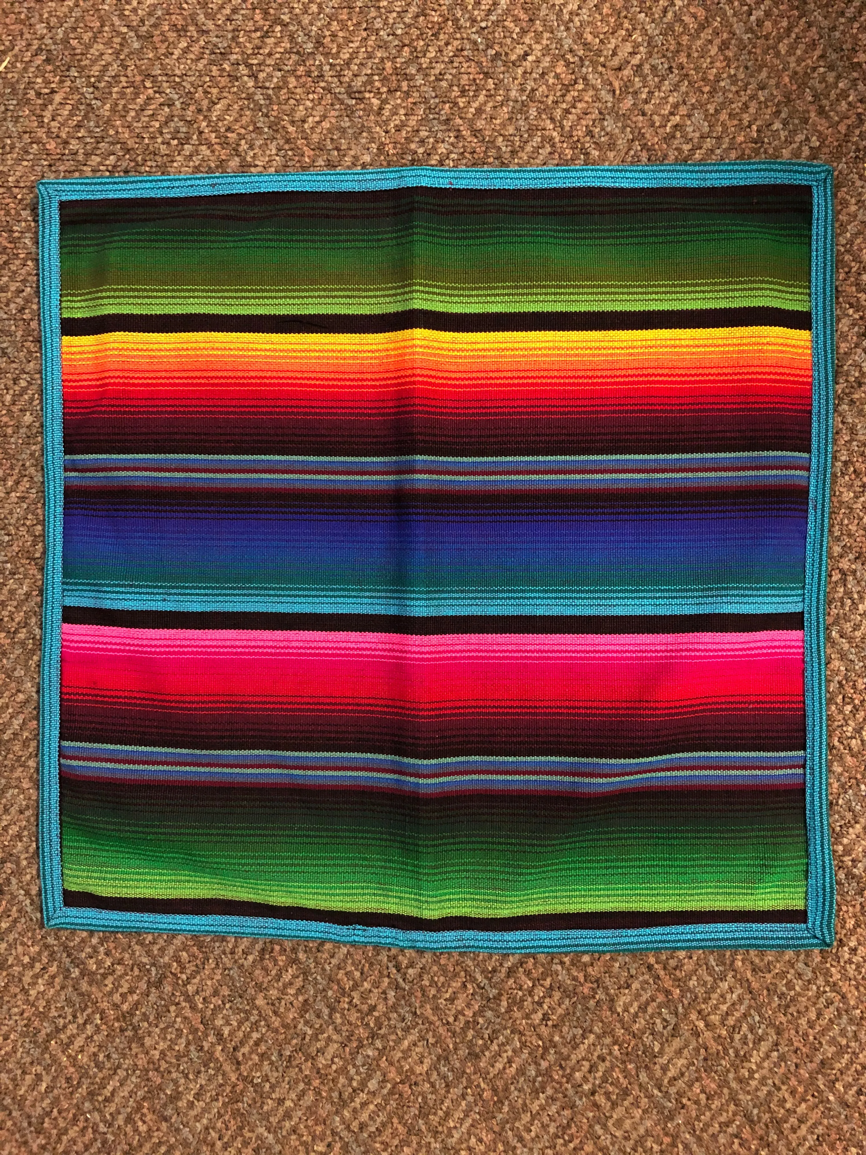 Guatemalan handwoven cotton pillow covers, serape look, for 18” x 18” insert, not included.