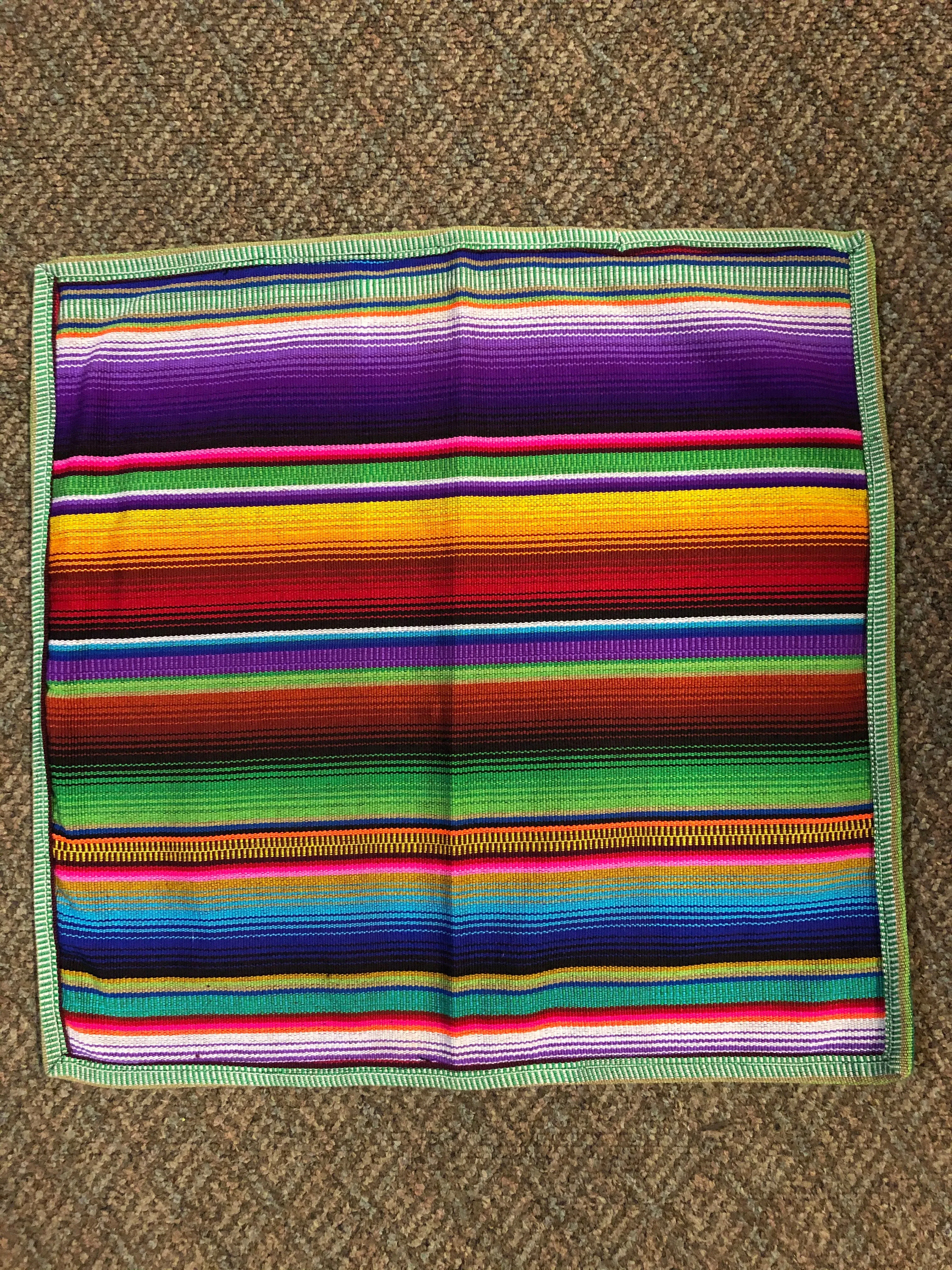 Guatemalan handwoven cotton pillow covers, serape look, for 18” x 18” insert, not included.