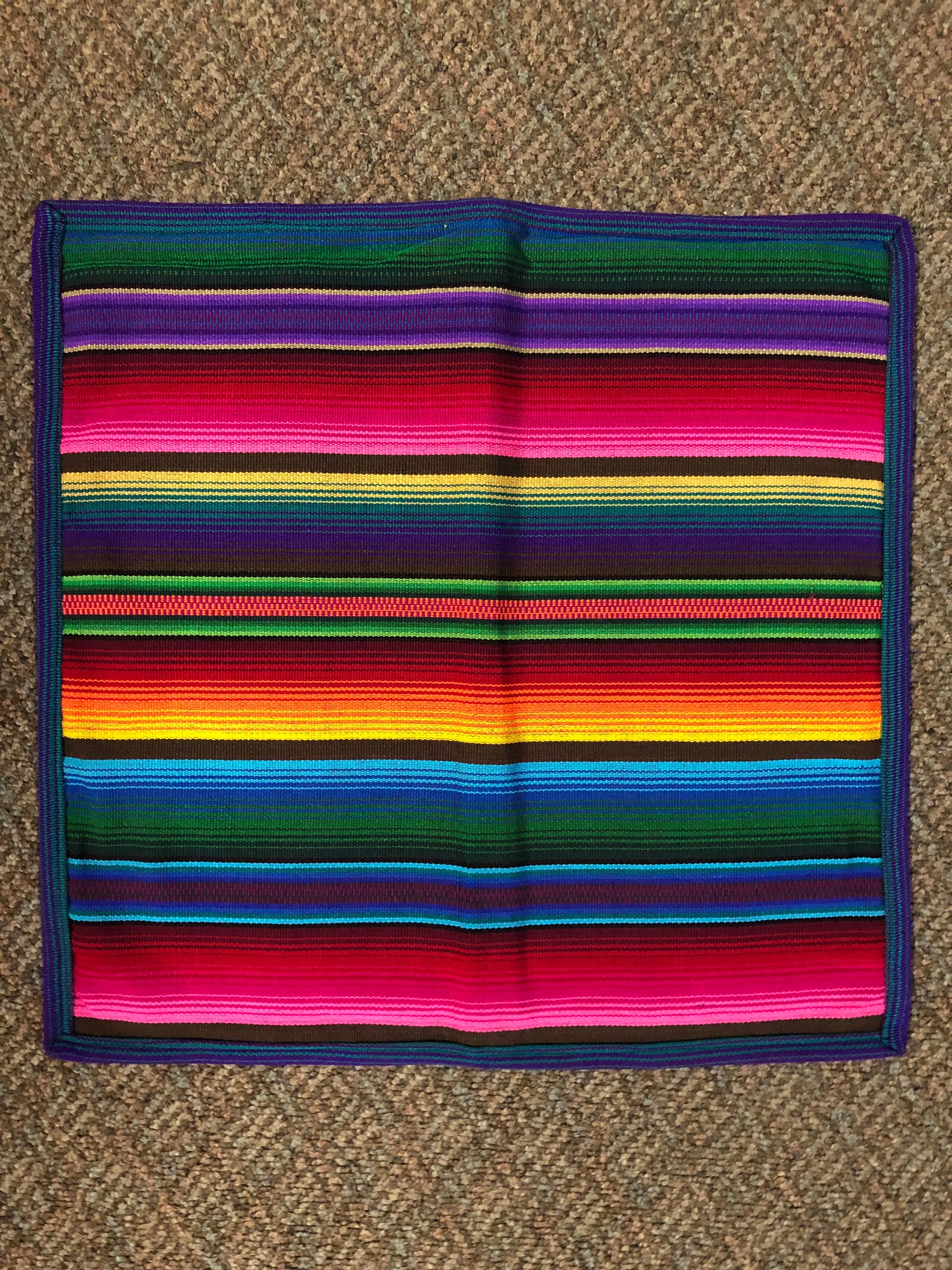 Guatemalan handwoven cotton pillow covers, serape look, for 18” x 18” insert, not included.