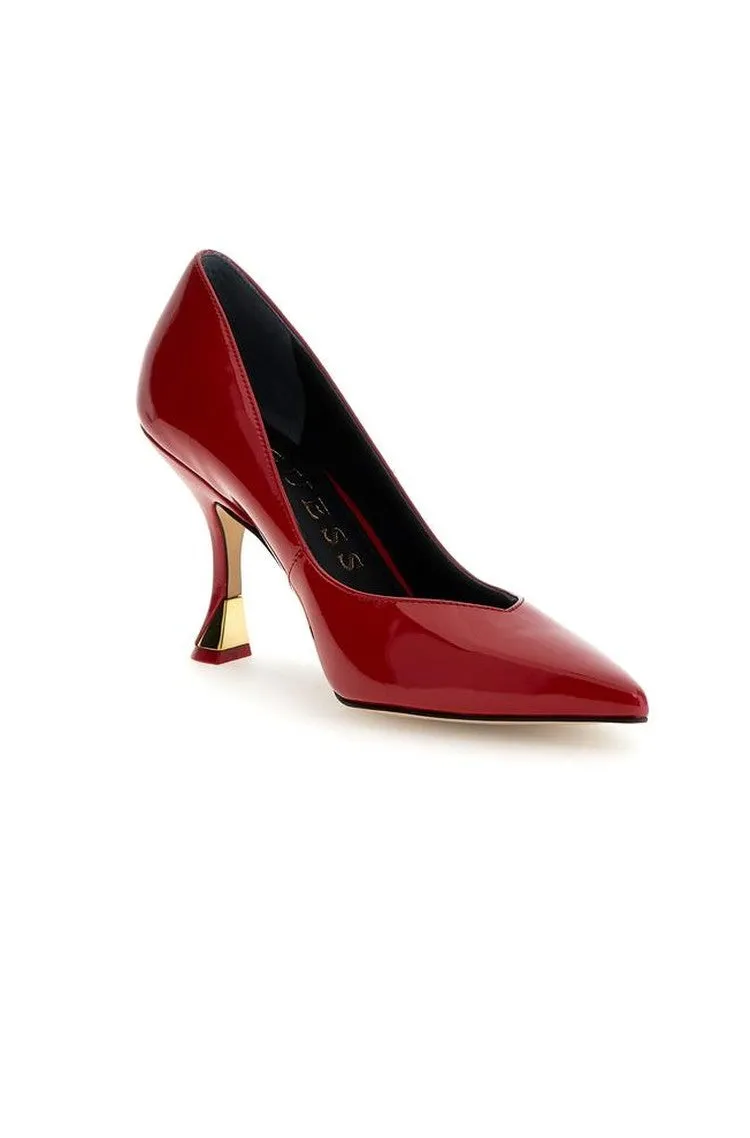 GUESS Leather Patent Court Shoe Red