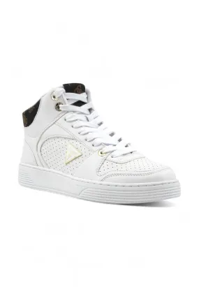 GUESS Sneaker Donna White Brown FLTDSZFAL2