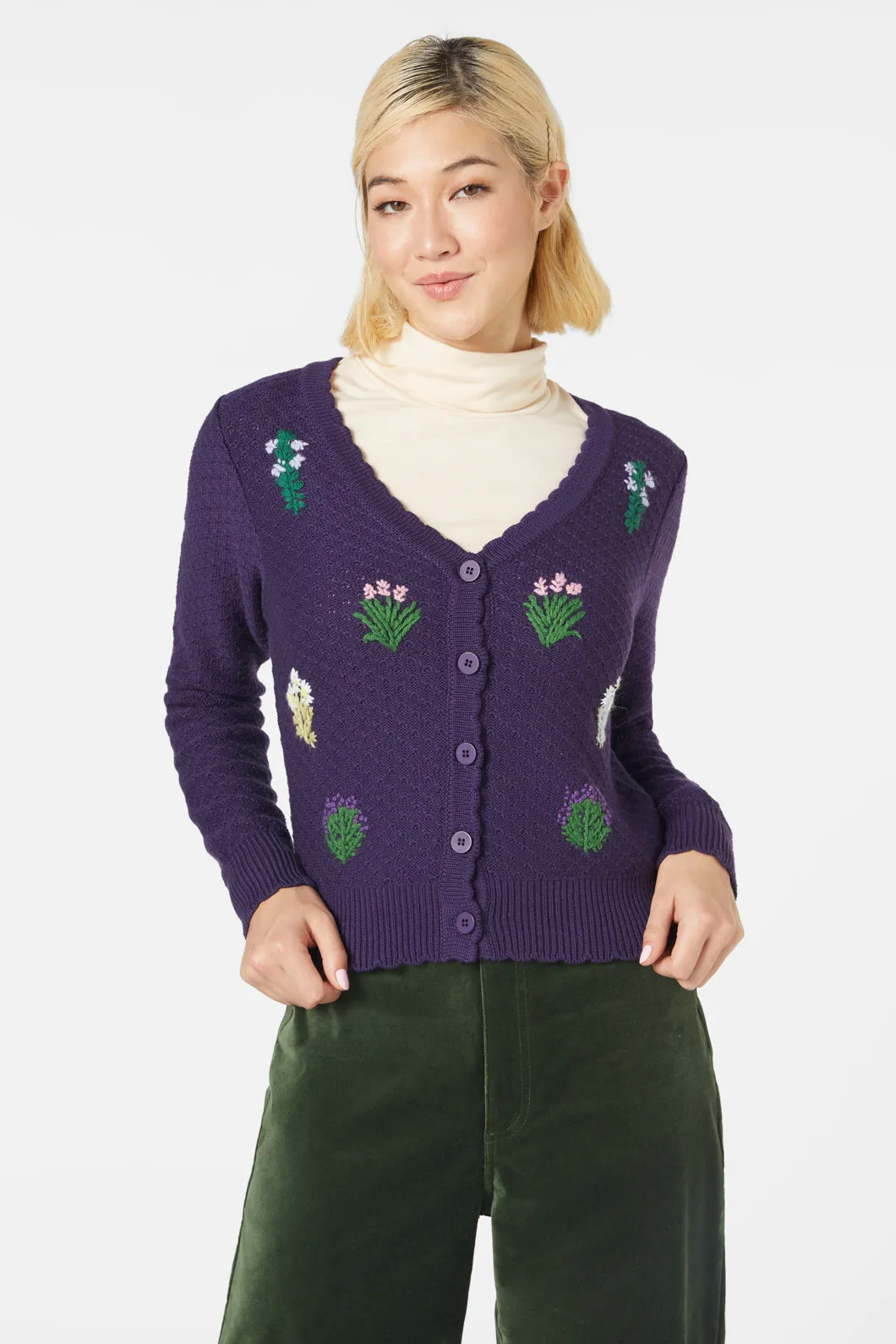 Herb Embroidered Cardi