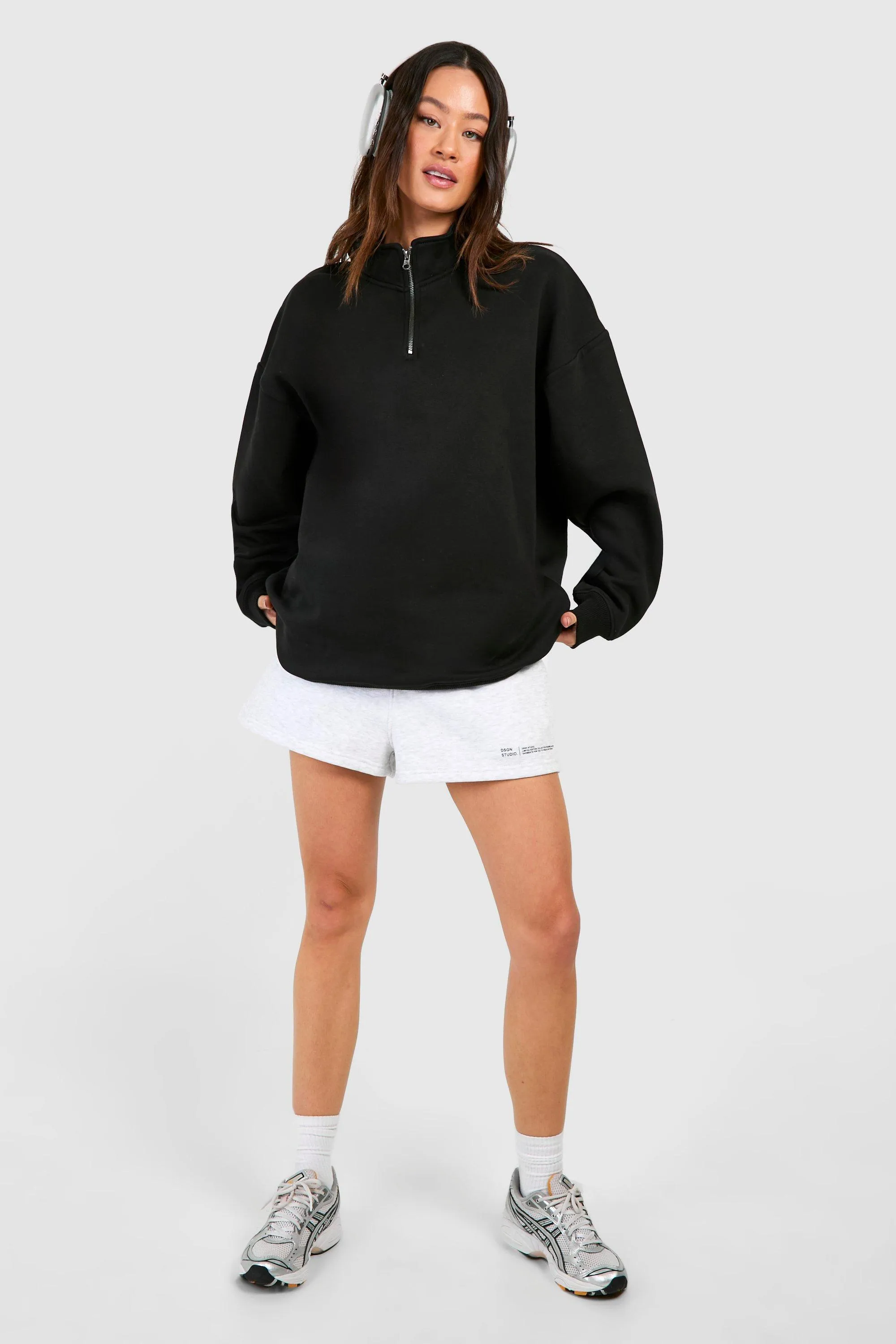 Hoodies & Sweatshirts | Tall  Basic Oversized Half Zip Sweatshirt | boohoo