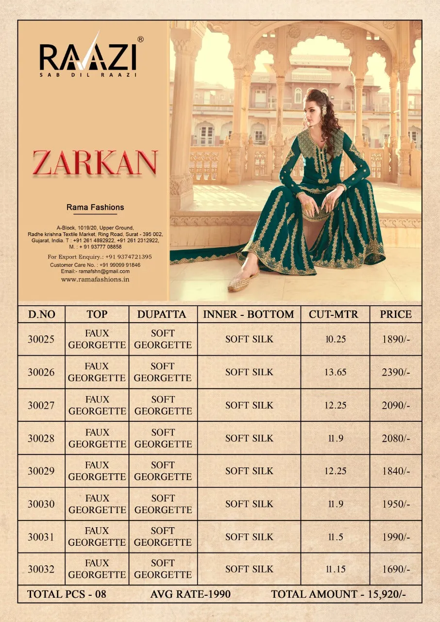 HOUSE OF RAAZI ZARKAN FESTIVE WEAR EMBROIDERED DRESS MATERIAL