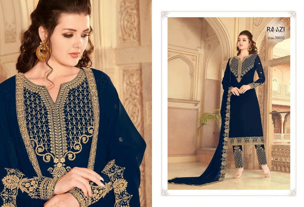 HOUSE OF RAAZI ZARKAN FESTIVE WEAR EMBROIDERED DRESS MATERIAL