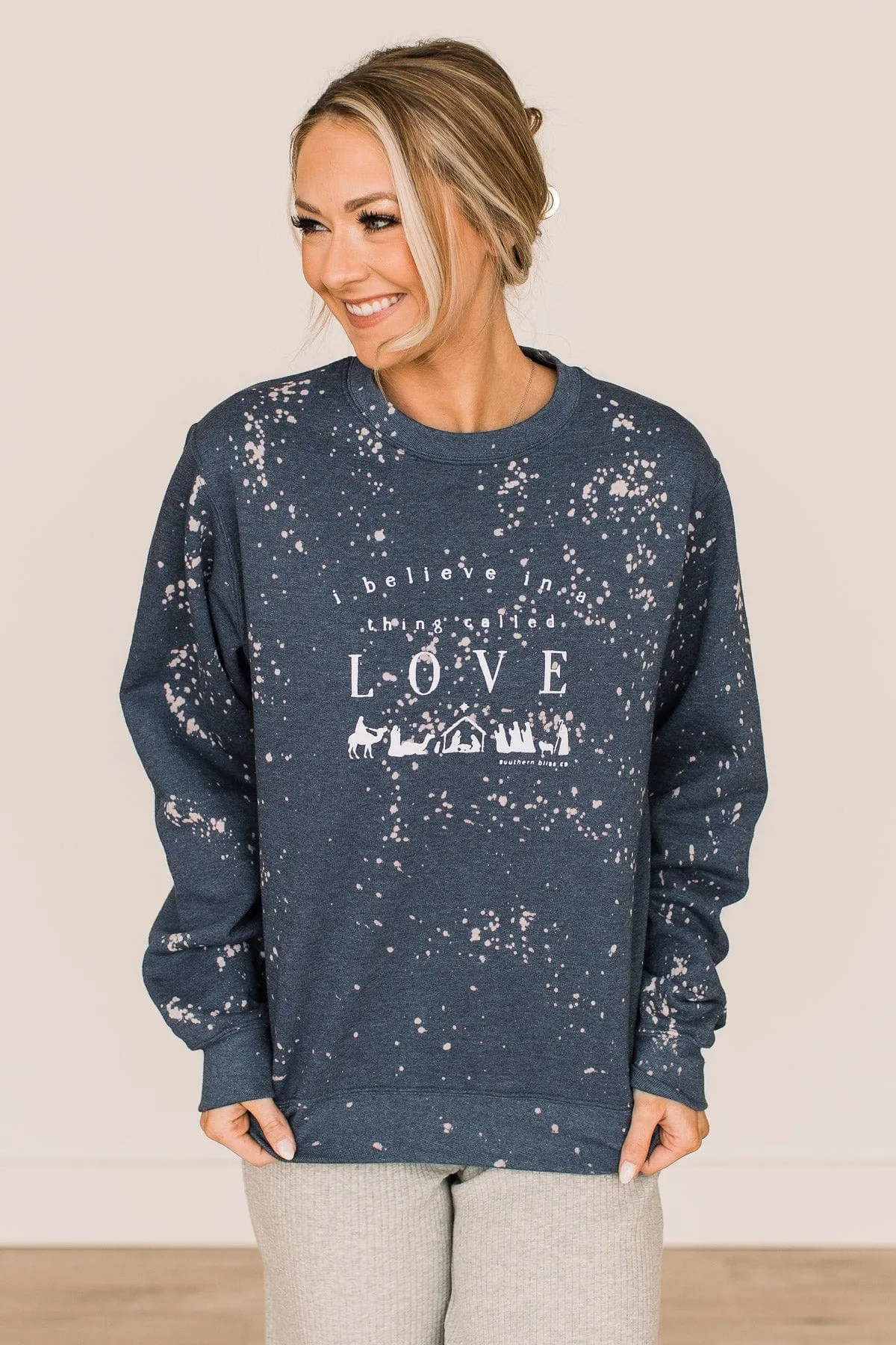 I Believe In A Thing Called Love Crew Neck- Charcoal