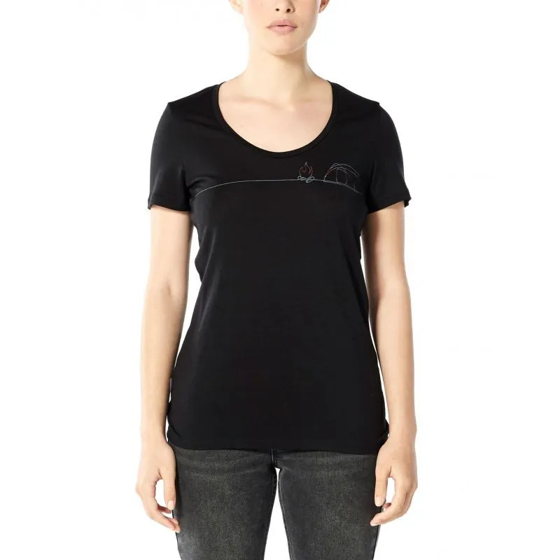 icebreaker  Tech Lite Short Sleeve Scoop Single Line Camp - Maglia merino - Donna