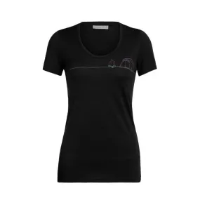 icebreaker  Tech Lite Short Sleeve Scoop Single Line Camp - Maglia merino - Donna