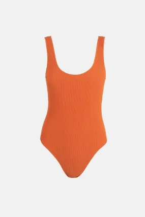 Isla Rib Scoop Neck One Piece Chilli