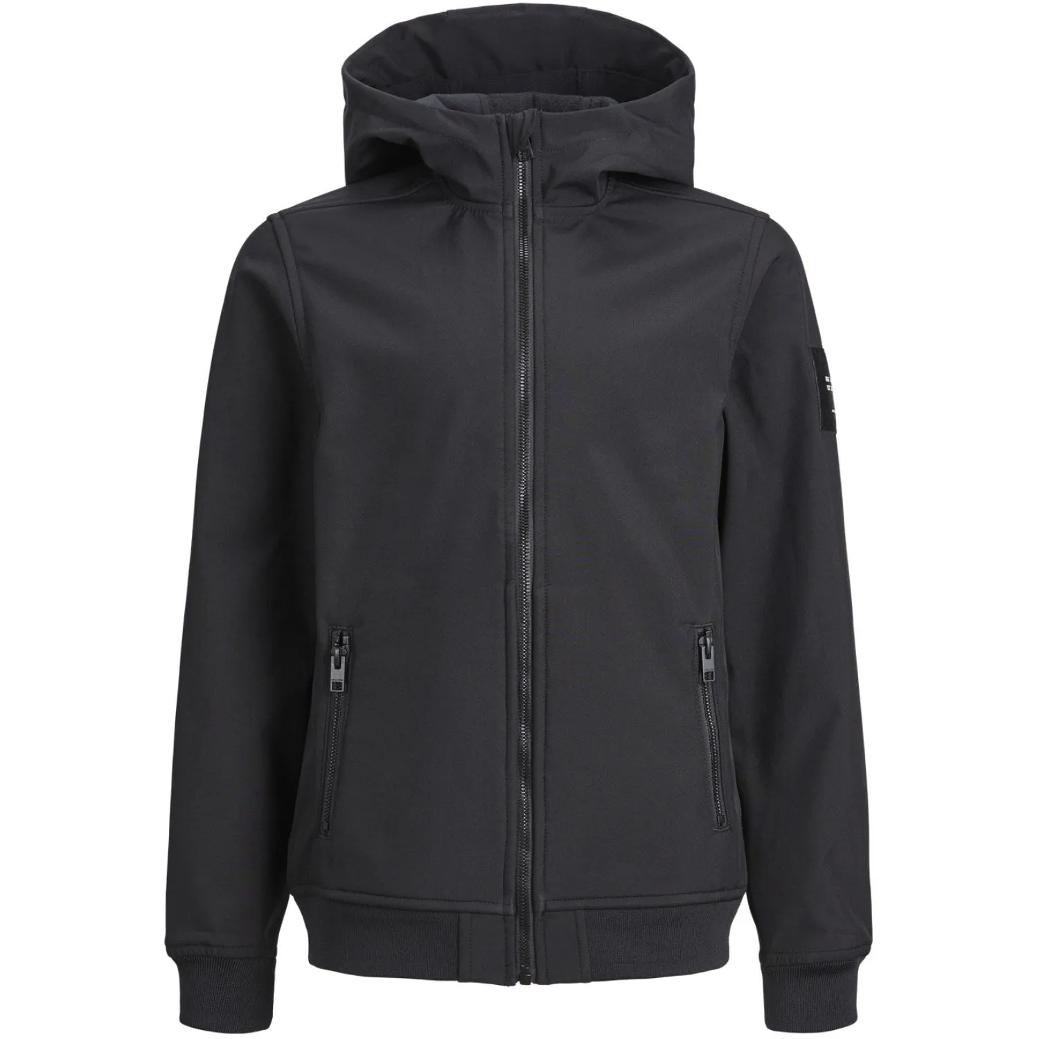 Jack & Jones Junior Black Basic Hooded Softshell Jacket Noos