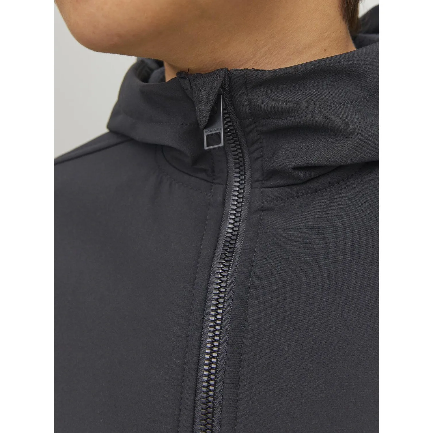 Jack & Jones Junior Black Basic Hooded Softshell Jacket Noos