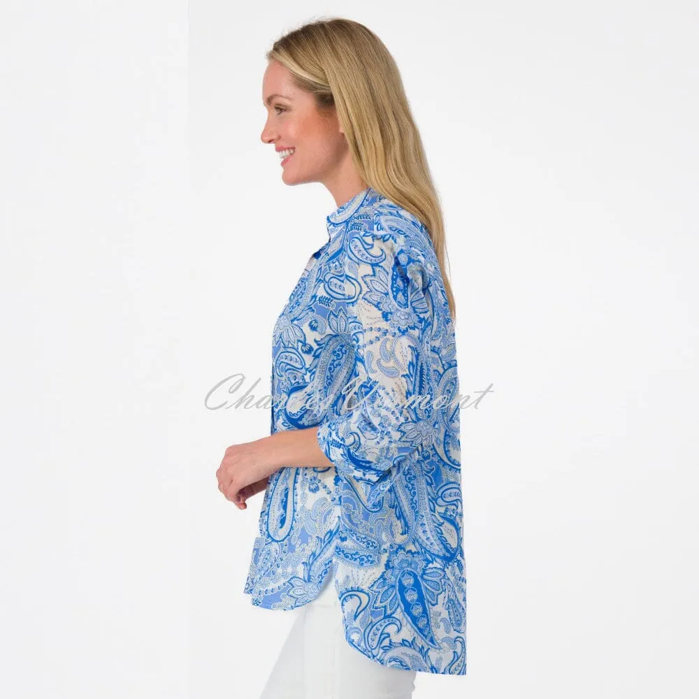 Just White Paisley Blouse - Style J2814