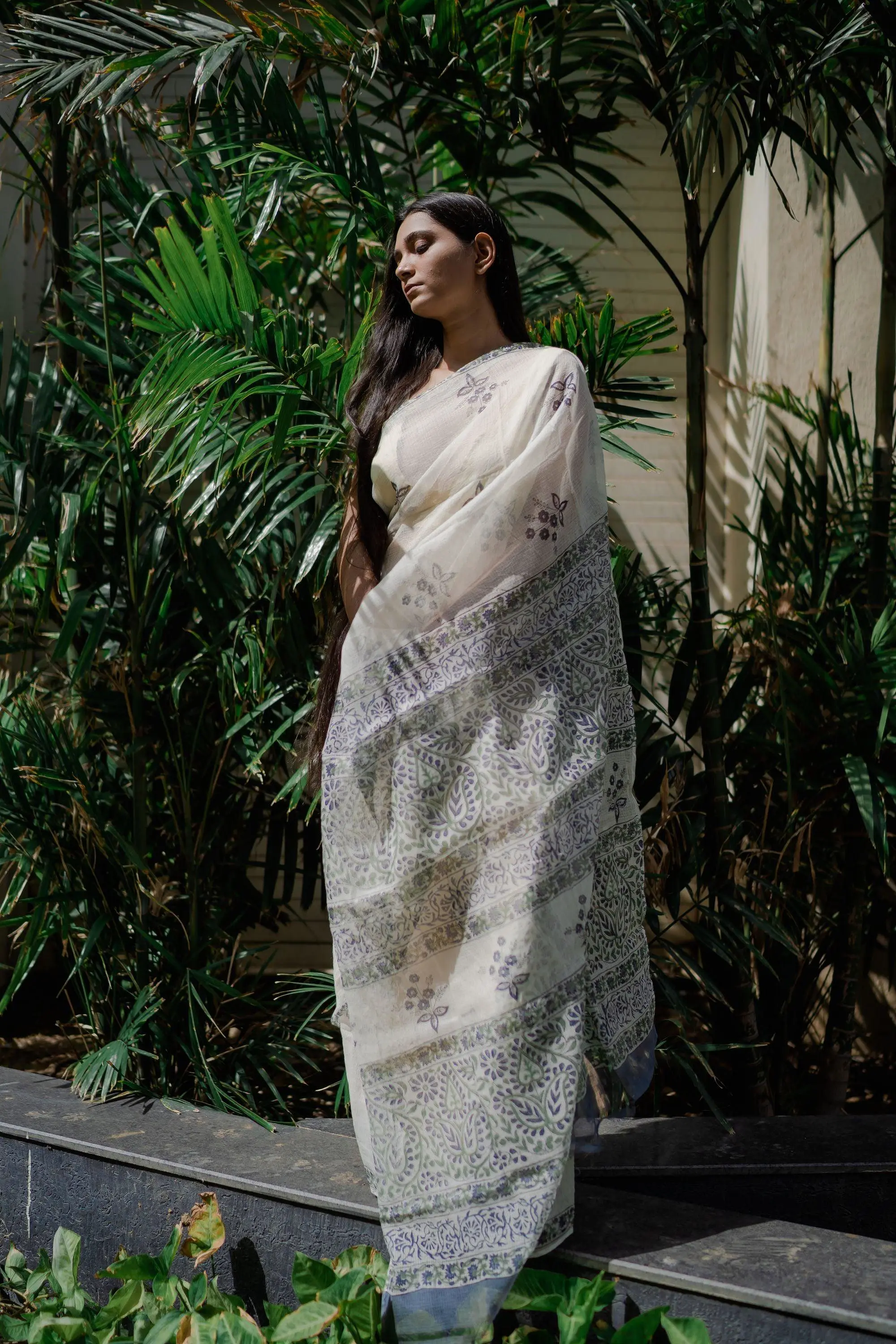 Kaisori Bagh Malati Kota blockprinted silk cotton saree