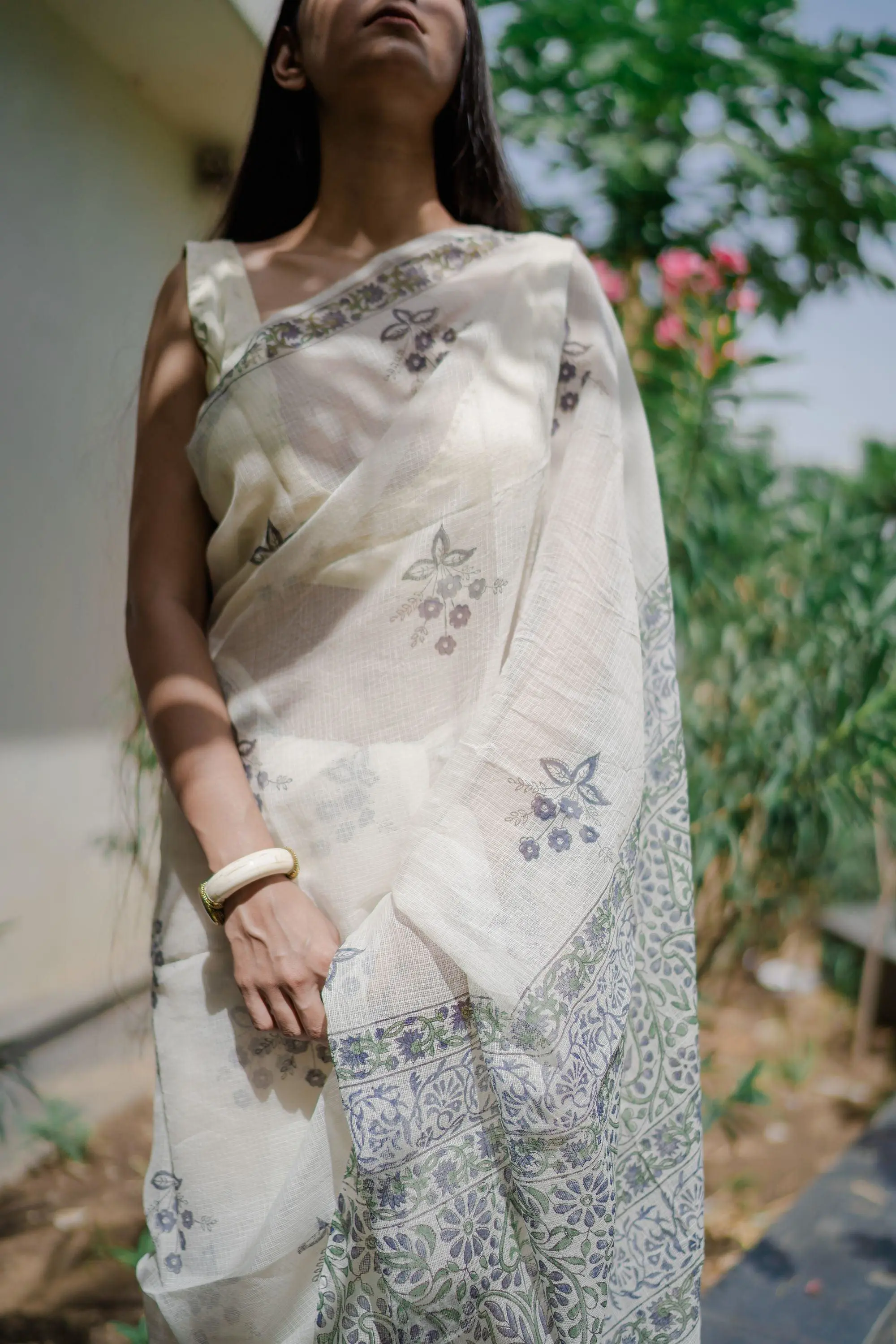 Kaisori Bagh Malati Kota blockprinted silk cotton saree