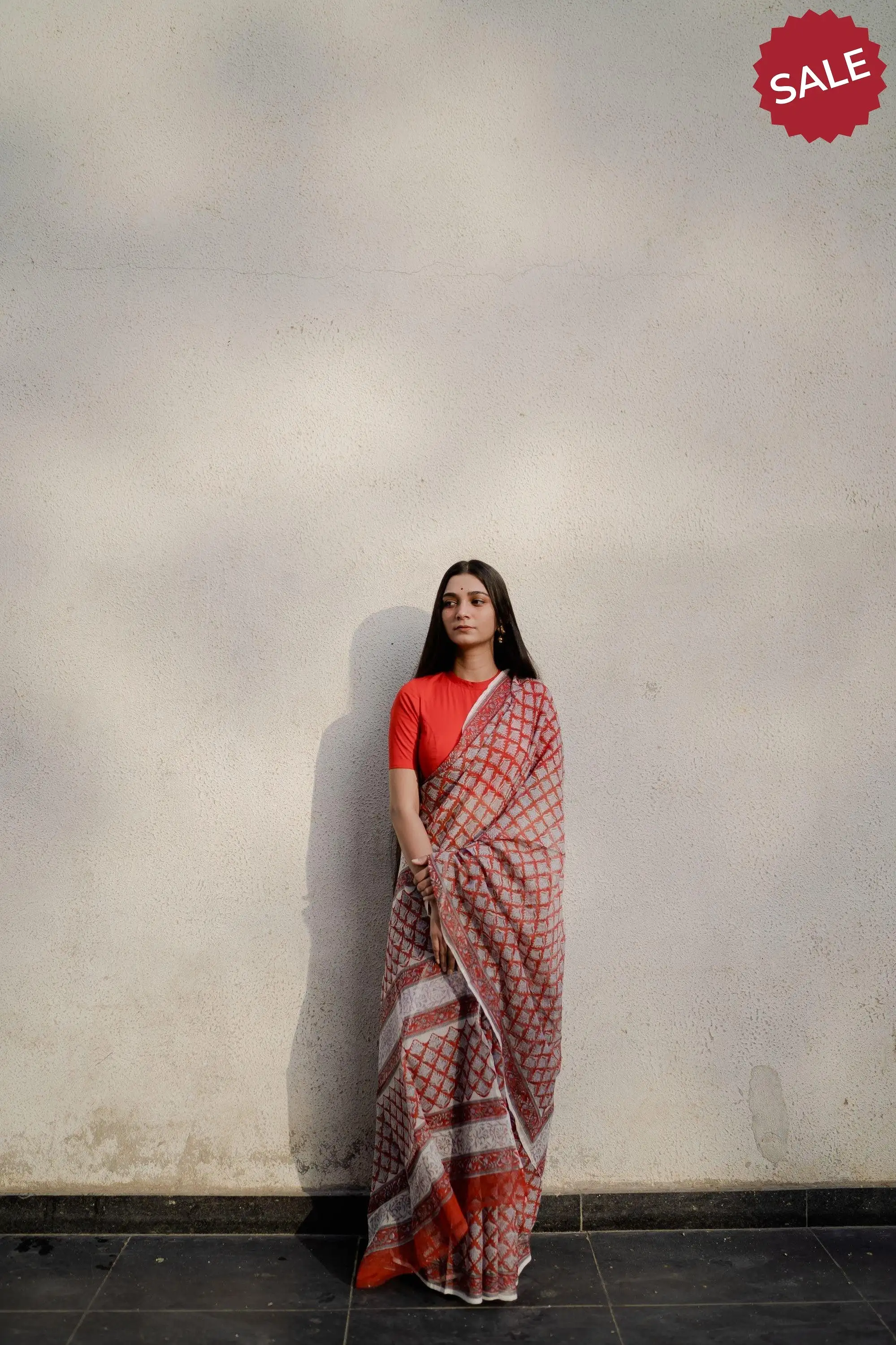 Kaisori Bagh Palaash Kota blockprinted saree